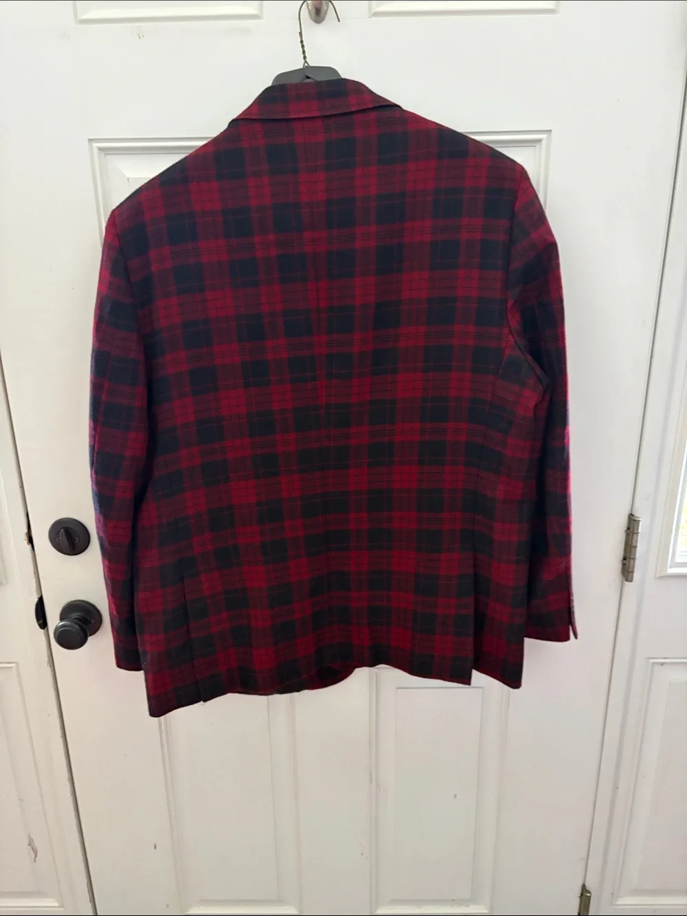 Paul Fredrick Red and Black Plaid Dress Coat worn Once